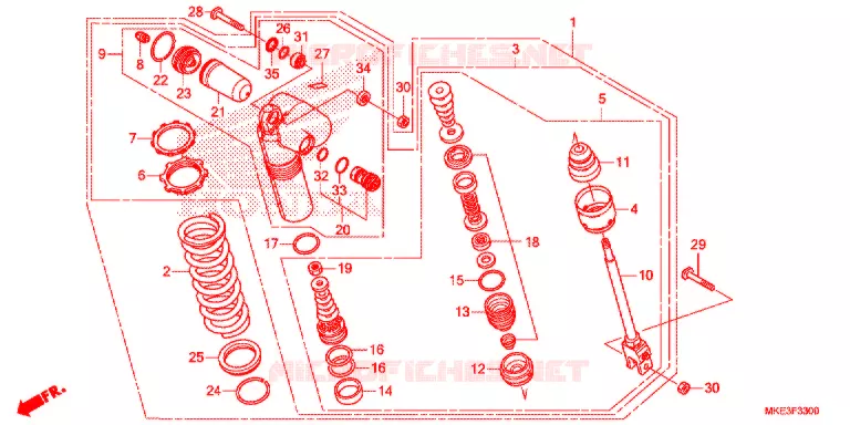 AMORTISSEUR ARRIERE Honda MOTO 450 CRF 2017  CRF450RH