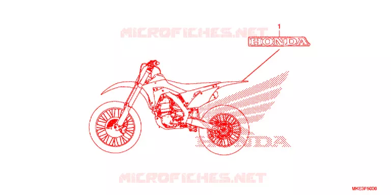 AUTOCOLLANTS Honda MOTO 450 CRF 2017  CRF450RH