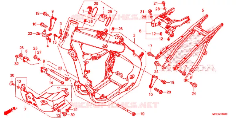 CADRE Honda MOTO 450 CRF 2017  CRF450RH