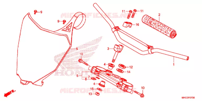 GUIDON - TE DE FOURCHE Honda MOTO 450 CRF 2018  CRF450RXH
