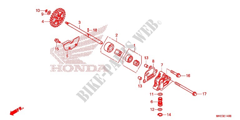 POMPE A HUILE pour Honda CRF 450 RX ENDURO de 2017