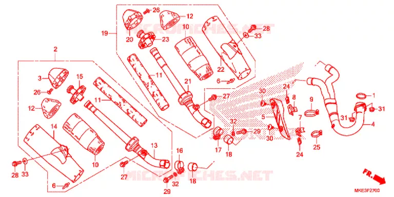 SILENCIEUX D'ECHAPPEMENT Honda MOTO 450 CRF 2018  CRF450RXH