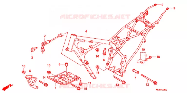 CADRE Honda MOTO 100 CRF 2009  CRF100F9