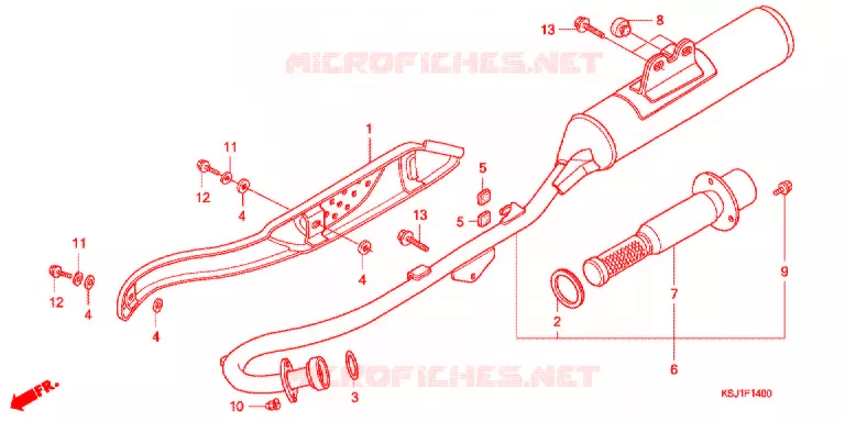 SILENCIEUX D'ECHAPPEMENT Honda MOTO 100 CRF 2009  CRF100F9