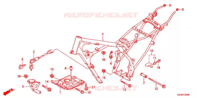 CADRE Honda MOTO 100 CRF 2012  CRF100FC