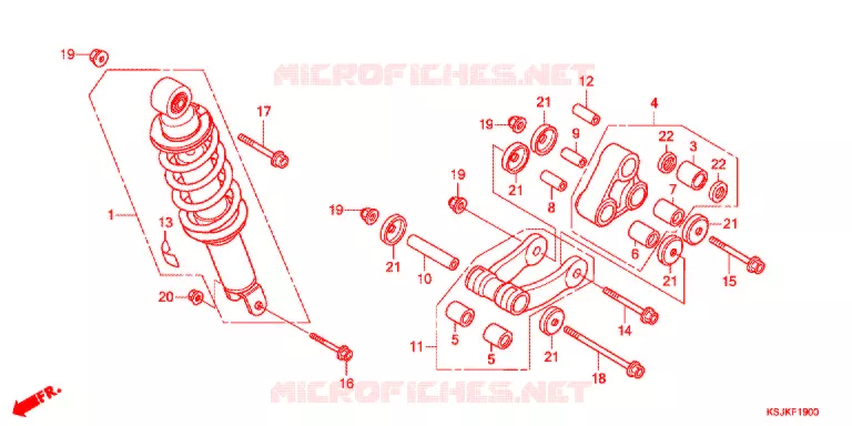 AMORTISSEUR ARRIERE Honda MOTO 100 CRF 2013  CRF100FD
