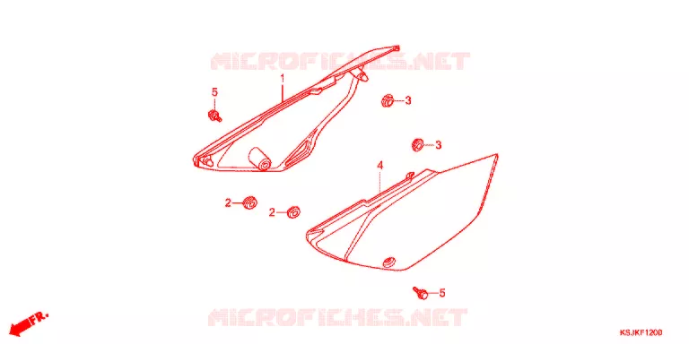 COUVERCLES LATERAUX Honda MOTO 100 CRF 2013  CRF100FD