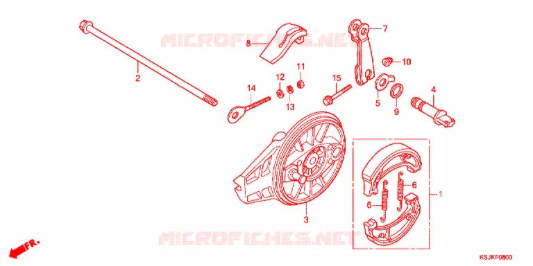 FLASQUE - MACHOIRES DE FREIN ARRIERE Honda MOTO 100 CRF 2013  CRF100FD