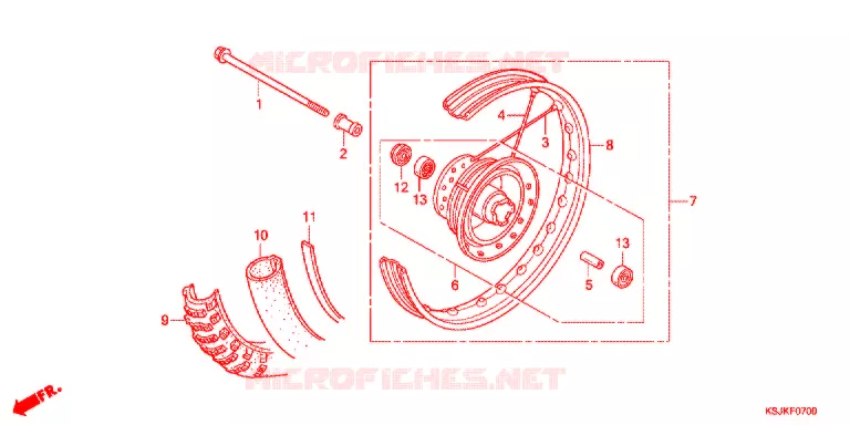 ROUE AVANT Honda MOTO 100 CRF 2013  CRF100FD