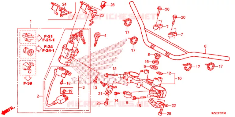 GUIDON - TE DE FOURCHE Honda MOTO 250 CRF 2017  CRF250RLH