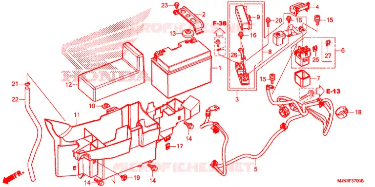 BATTERIE Honda MOTO 1300 CTX 2016  CTX1300AG