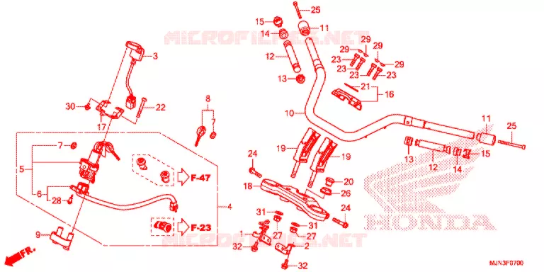 GUIDON - TE DE FOURCHE Honda MOTO 1300 CTX 2016  CTX1300AG