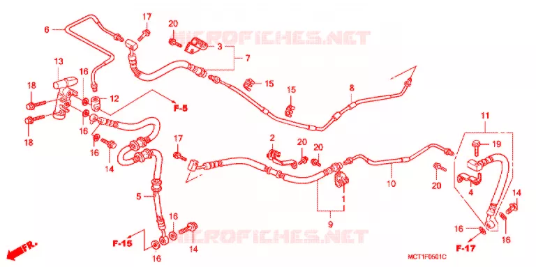 DURITE DE FREIN ARRIERE (FJS400/D FJS600/D) Honda SCOOTER 400 SILVERWING 2002  FJS4002