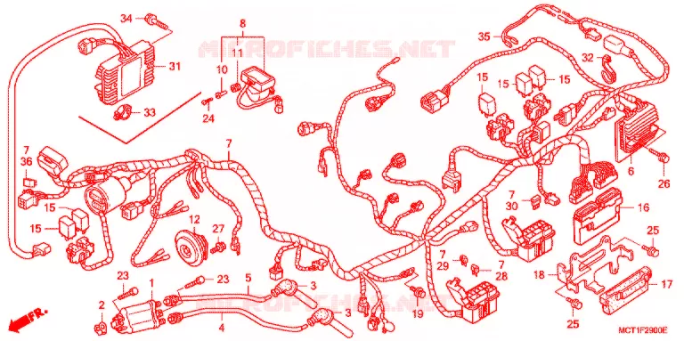 FAISCEAU DES FILS (FJS4002 FJS6001/2) Honda SCOOTER 400 SILVERWING 2002  FJS4002