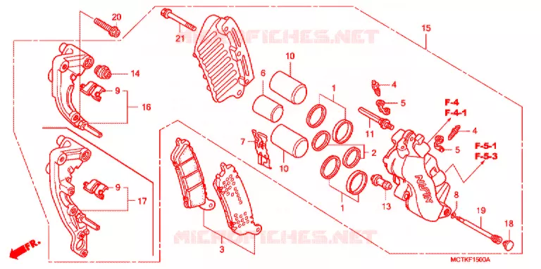 ETRIER DE FREIN AVANT (FJS400A/D/FJS600A/D5-8) Honda SCOOTER 400 SILVERWING 2007  FJS400A7