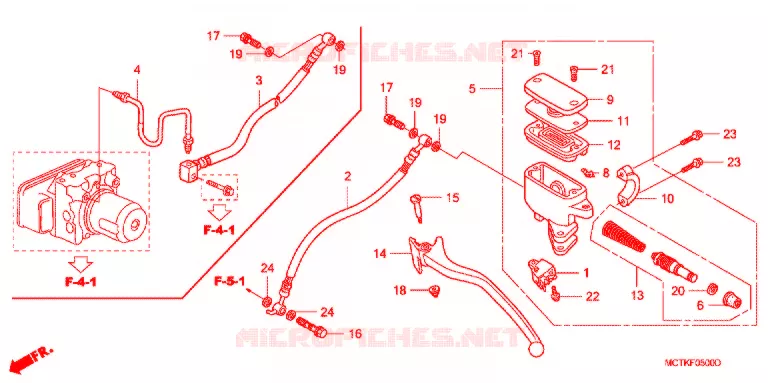 MAITRE-CYLINDRE DE FREIN ARRIERE (FJS400A/D/FJS600A/D5-8) Honda SCOOTER 400 SILVERWING 2007  FJS400A7