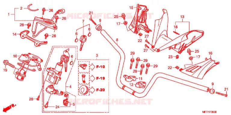 GUIDON - CARENAGE Honda SCOOTER 400 SILVERWING 2012  FJS400D9_J