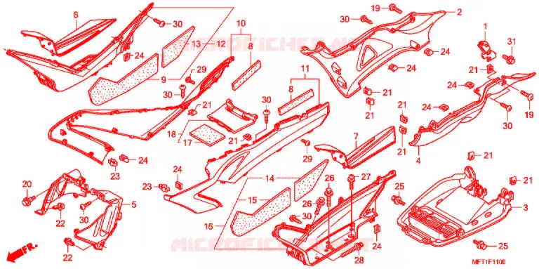 MARCHE PIEDS Honda SCOOTER 400 SILVERWING 2012  FJS400D9_J