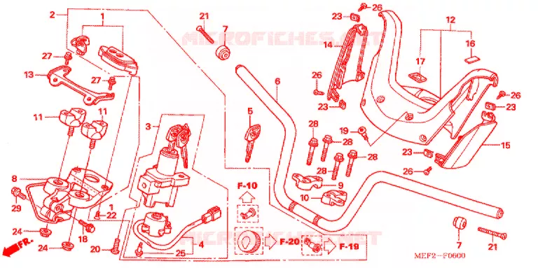 GUIDON - CARENAGE (FJS400L5/7) Honda SCOOTER 400 SILVERWING 2008  FJS400L5
