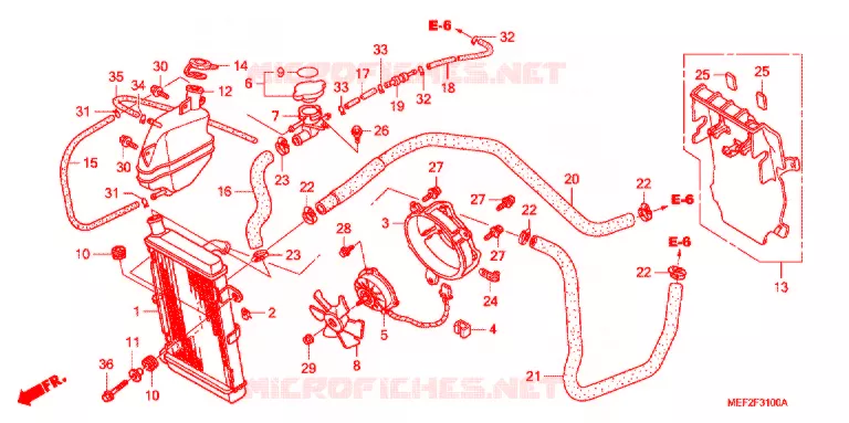 RADIATEUR (FJS400L5/7) Honda SCOOTER 400 SILVERWING 2005  FJS400L5