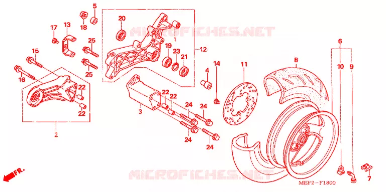 ROUE ARRIERE Honda SCOOTER 400 SILVERWING 2007  FJS400L5