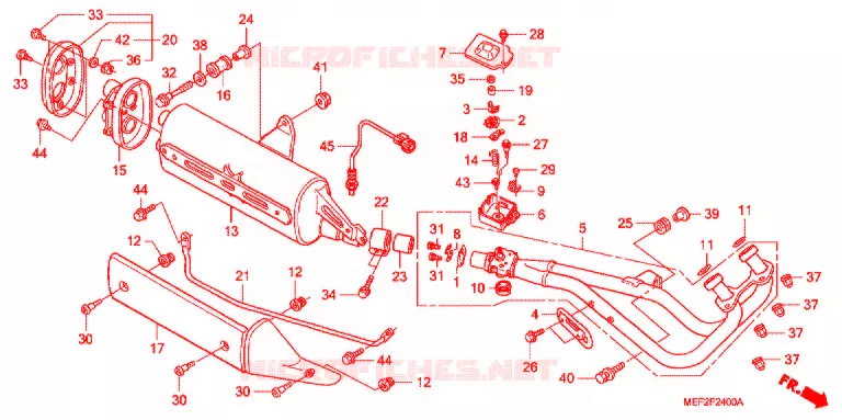 SILENCIEUX D'ECHAPPEMENT Honda SCOOTER 400 SILVERWING 2006  FJS400L5