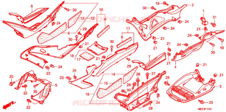 MARCHE PIEDS (FJS400L9) Honda SCOOTER 400 SILVERWING 2017  FJS400L9_J