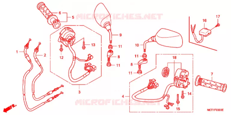 COMMODO - LEVIER - CABLE Honda SCOOTER 600 SILVERWING 2004  FJS600D4