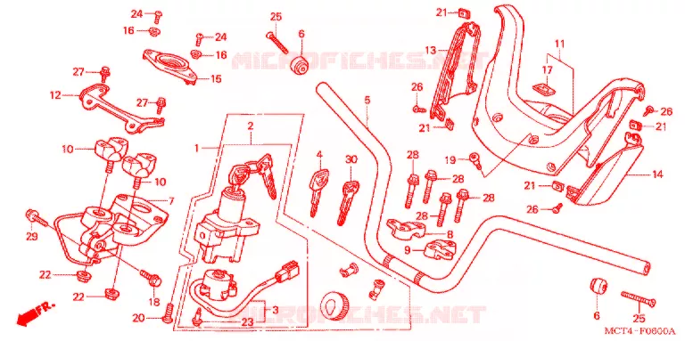 GUIDON - CARENAGE Honda SCOOTER 600 SILVERWING 2002  FSC6002