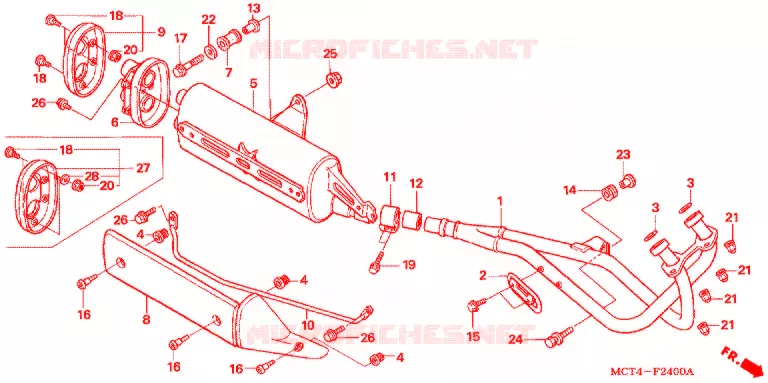 SILENCIEUX D'ECHAPPEMENT Honda SCOOTER 600 SILVERWING 2002  FSC6002