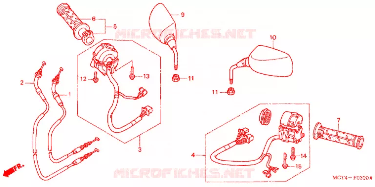 COMMODO - LEVIER - CABLE Honda SCOOTER 600 SILVERWING 2004  FSC600A4