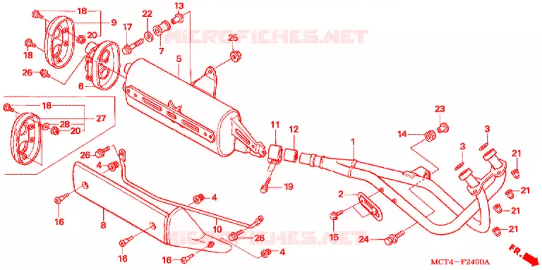 SILENCIEUX D'ECHAPPEMENT Honda SCOOTER 600 SILVERWING 2004  FSC600A4