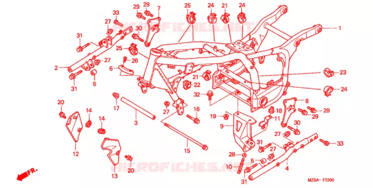 CADRE Honda MOTO 1500 GOLD-WING 2001  GL1500CD1