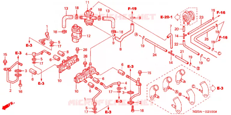 COMMANDE INJECTION D'AIR SOUPAPE Honda MOTO 1500 GOLD-WING 2001  GL1500CD1