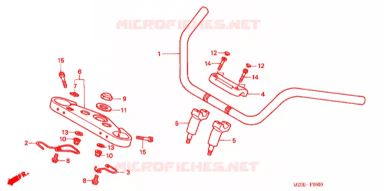 GUIDON - TE DE FOURCHE Honda MOTO 1500 GOLD-WING 2002  GL1500CD2