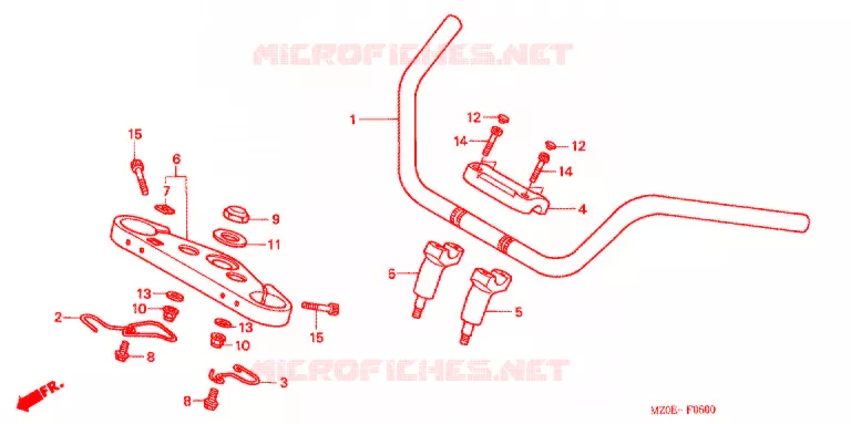 GUIDON - TE DE FOURCHE Honda MOTO 1500 GOLD-WING 2003  GL1500CD3