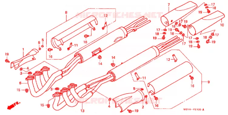 SILENCIEUX D'ECHAPPEMENT Honda MOTO 1500 GOLD-WING 2000  GL1500CFY