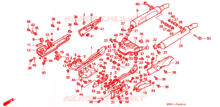 SILENCIEUX D'ECHAPPEMENT (GL1500SEL/M/N/P/R/S) Honda MOTO 1500 GOLD-WING 1992  GL1500SEN