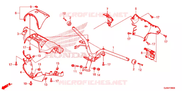 GUIDON - CARENAGE Honda SCOOTER 50 METRO 2016  NCW50G_M