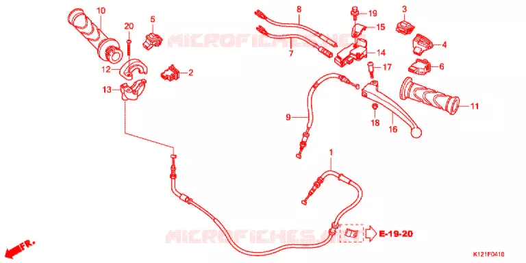 LEVIER DE GUIDON - CABLE - COMMODO Honda SCOOTER 125 LEAD 2017  NHX125G