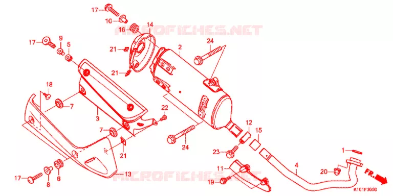 SILENCIEUX D'ECHAPPEMENT Honda SCOOTER 250 FORZA 2015  NSS250AD