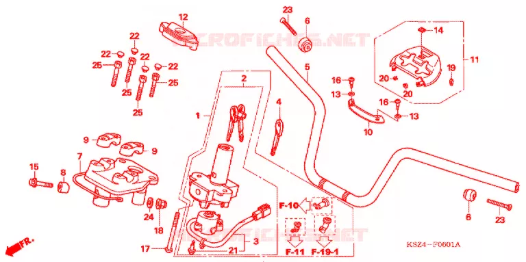 GUIDON - CARENAGE (NSS250S/NSS250AS) Honda SCOOTER 250 REFLEX 2007  NSS250AS7