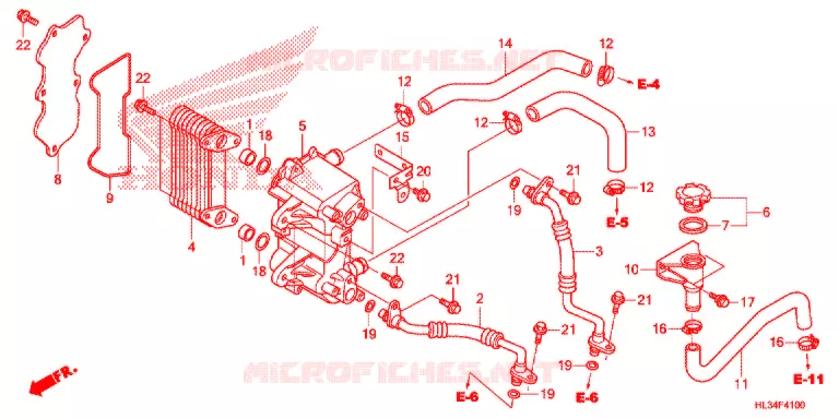 RADIATEUR D'HUILE Honda ATV 700 PIONEER 2015  SXS700M2F