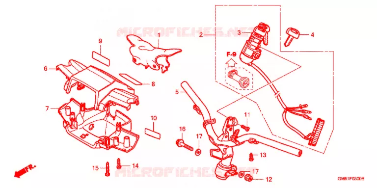 GUIDON Honda SCOOTER 50 GYRO 1993  TB50P