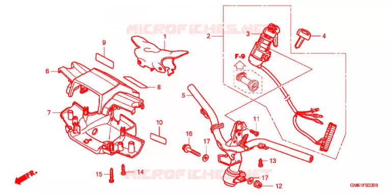 GUIDON Honda SCOOTER 50 GYRO 2001  TB50Y