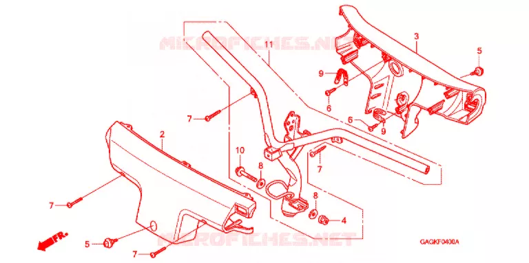 GUIDON - CARENAGE Honda SCOOTER 50 GYRO 2007  TC507