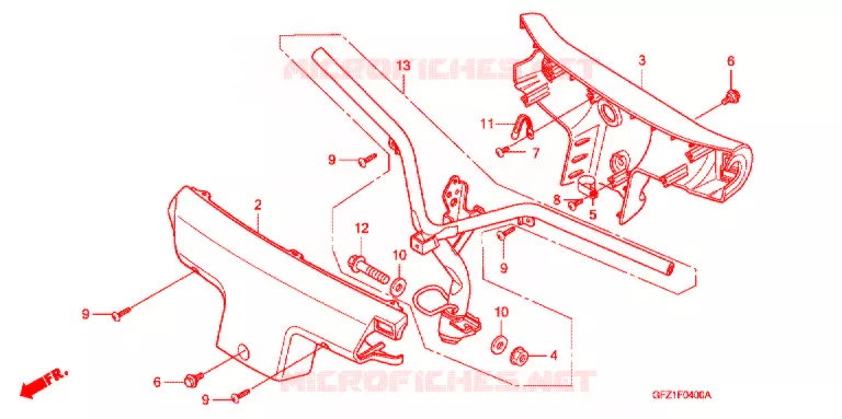 GUIDON - CARENAGE Honda SCOOTER 50 GYRO 2011  TC50B