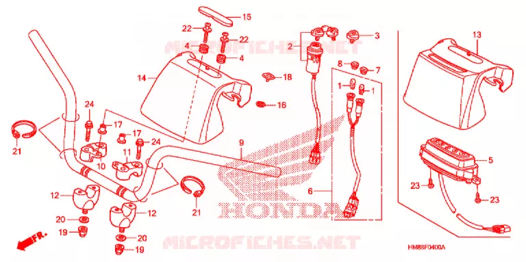 GUIDON Honda ATV 250 FOURTRAX 2007  TRX250TE7