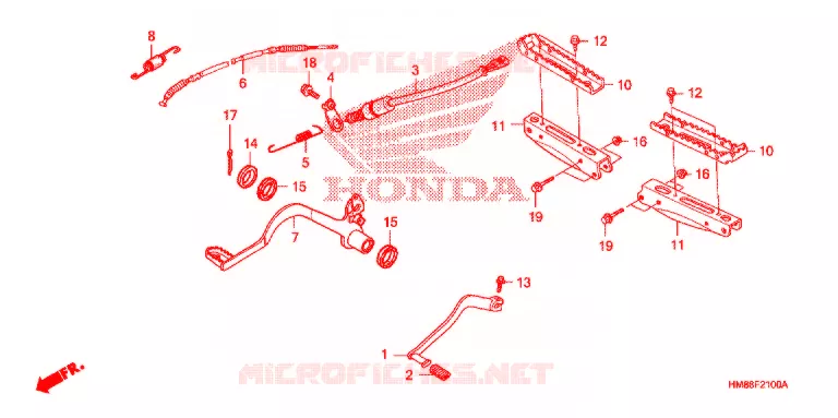 PEDALE - REPOSE PIED Honda ATV 250 FOURTRAX 2008  TRX250TM8