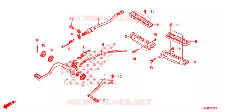 PEDALE - REPOSE PIED Honda ATV 250 FOURTRAX 2014  TRX250TME